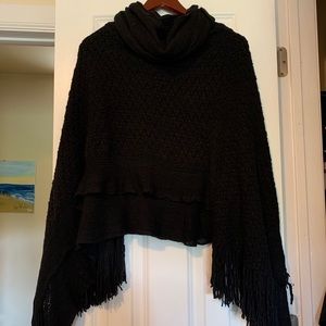 Black Pull Over Poncho